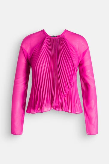 EMPORIO ARMANI Plissee-Blusenshirt pink