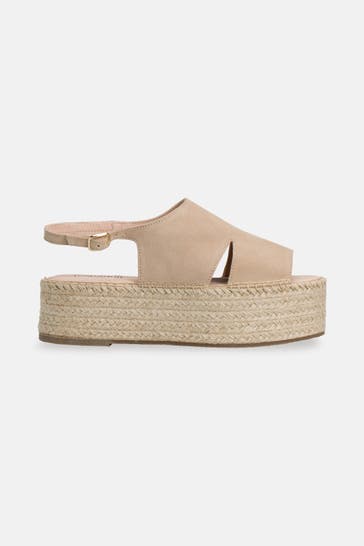 ESPADRIJ L'ORIGINALE Plateau-Sandalen 'Avignon Velour' greige