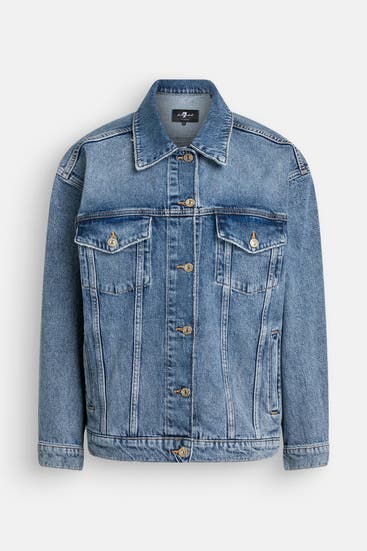 7 FOR ALL MANKIND - Jeansjacke 'Easy Trucker' blau