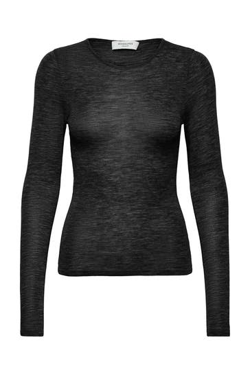 ROSEMUNDE Wollmix-Longsleeve schwarz