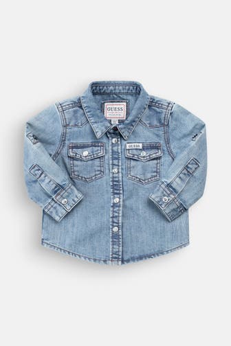 GUESS Hemd-Bluse blaugrau