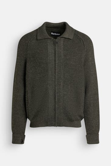 BARBOUR Strickjacke graugrün