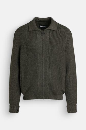 BARBOUR Strickjacke graugrün