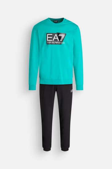 EA7 Set: Sweatshirt und Sweatpants zweifarbig