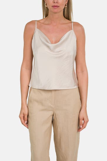 NEO NOIR Satin-Top beige