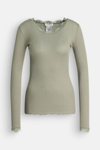 ROSEMUNDE Seidenmix-Longsleeve graugrün