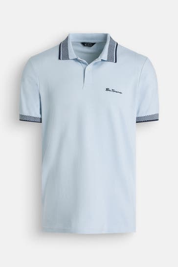 BEN SHERMAN Polo-Shirt hellblau
