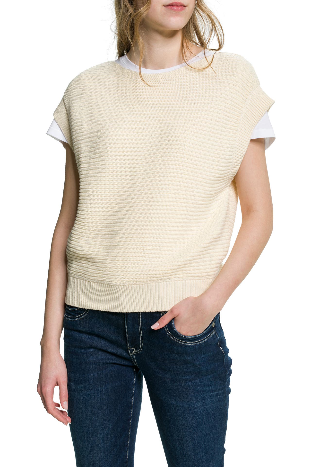 TOM TAILOR Denim Damen Pullunder – ärmelloser Troyer Mit Reißverschluss, Basic Fit
