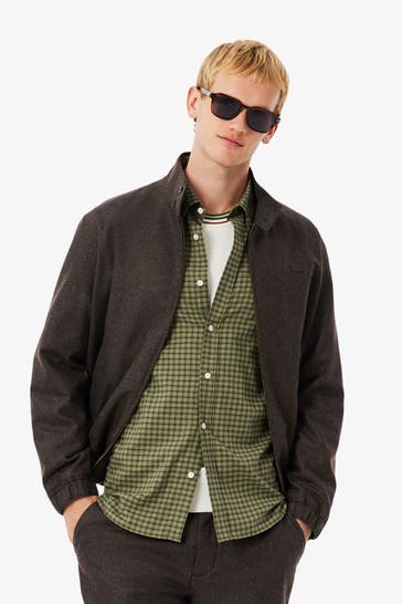 LACOSTE Wollmix-Blouson dunkelbraun