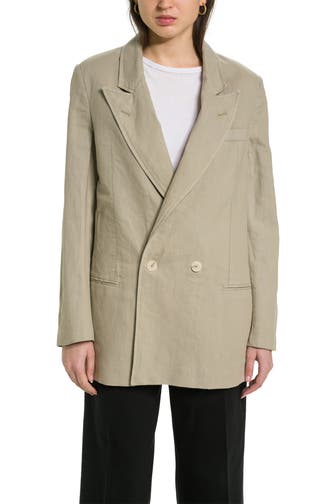 CLOSED Leinenmix-Blazer 'Kaycee' graugrün