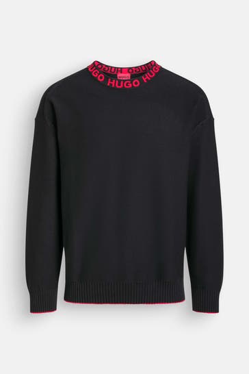 HUGO Strickshirt 'Smarlo' schwarz