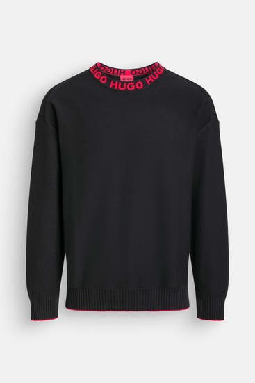 HUGO - Strickshirt 'Smarlo' schwarz