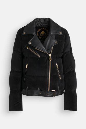 MOOSE KNUCKLES Daunen-Lederjacke 'Lorimer' schwarz