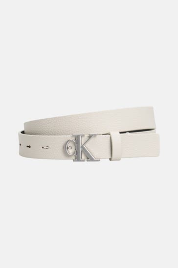 CALVIN KLEIN Ledergürtel offwhite