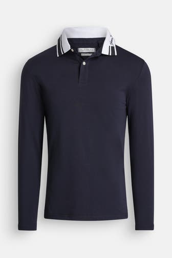 GUESS Langarm-Polo nachtblau