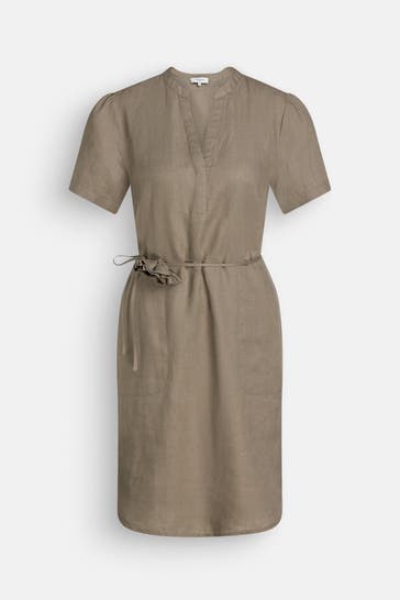 ROSEMUNDE Leinen-Kleid taupe