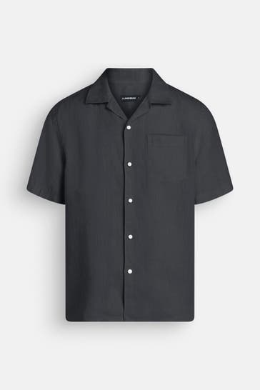 J.LINDEBERG Leinenhemd 'Elio' dunkelgrau