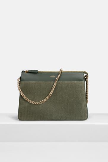 A.P.C. Schultertasche dunkelgrün