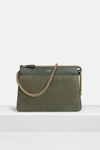 A.P.C. Schultertasche dunkelgrün