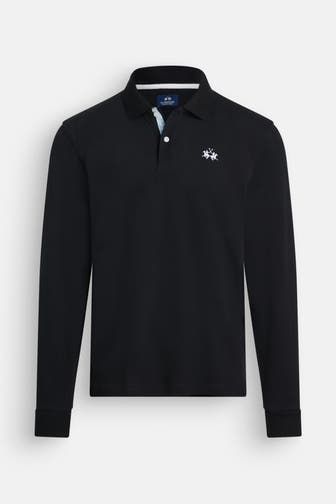 LA MARTINA Langarm-Polo schwarz