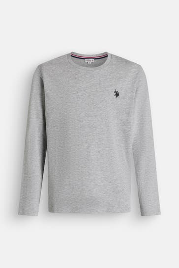 U.S. POLO ASSN. Langarmshirt 'Bob' grau