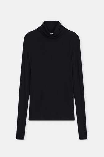 CLOSED Wollmix-Rollkragenpullover schwarz