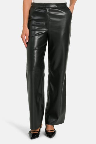 GUESS Kunstlederhose schwarz