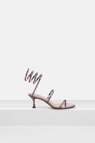 LOLA CRUZ Leder-Sandaletten champagner