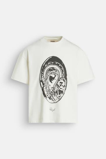 ROUGH. T-Shirt 'Faded Maria' ecru