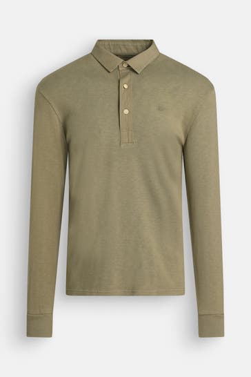 SUPERDRY Langarm-Polo oliv