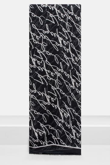 KARL LAGERFELD Tuch 'Style' schwarz gemustert