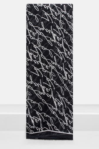 KARL LAGERFELD Tuch 'Style' schwarz gemustert