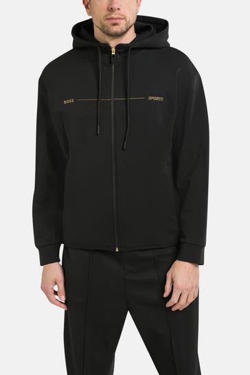 BOSS GREEN Sweatjacke 'Saggy' schwarz