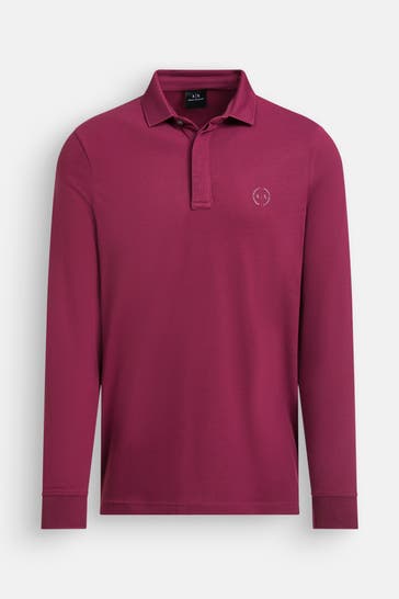 ARMANI EXCHANGE Polo-Longsleeve weinrot