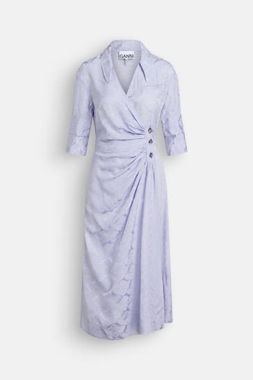 GANNI Wickelkleid flieder