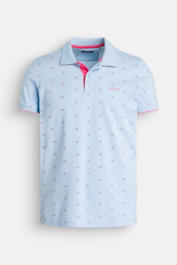 NEW ZEALAND AUCKLAND Polo-Shirt hellblau gemustert