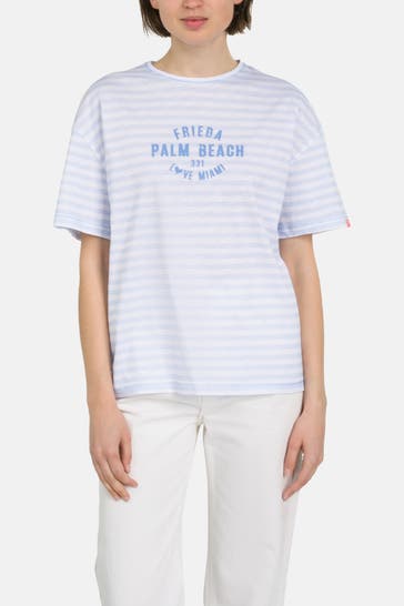 FRIEDA & FREDDIES NY T-Shirt hellblau gestreift