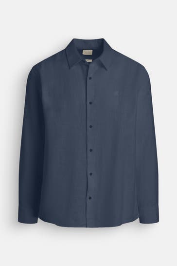 CK JEANS Leinenmix-Hemd graublau