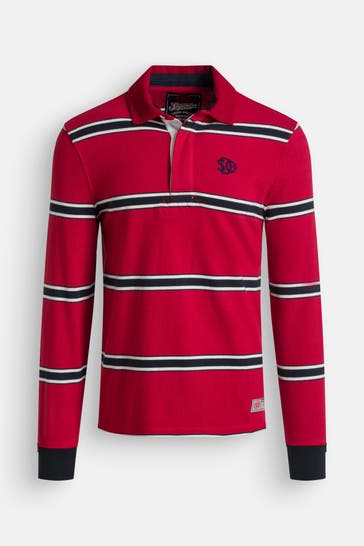 SUPERDRY Langarm-Polo gestreift