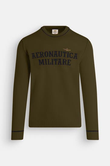 AERONAUTICA MILITARE Wollmix-Pullover khaki