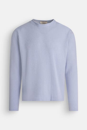 WOOL & CO Kaschmir-Strickpullover taubenblau