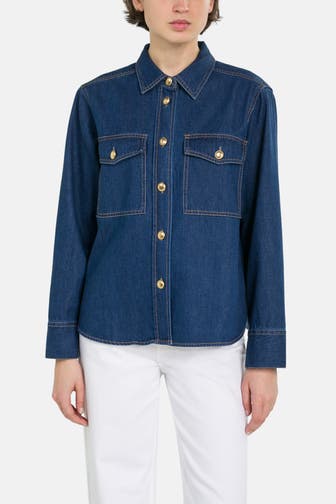 PART TWO Jeansbluse 'Paya' dunkelblau