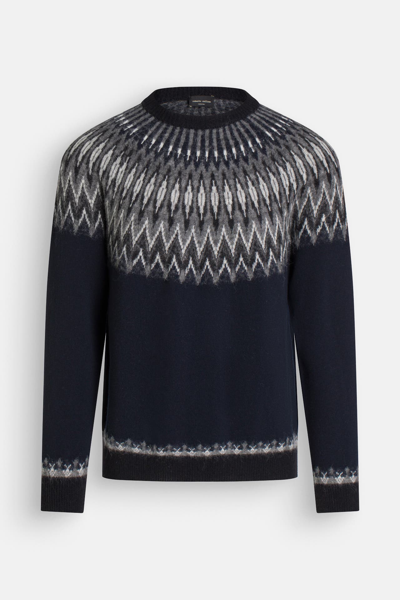 ROBERTO COLLINA Wollmix-Pullover gemustert, Bild 1