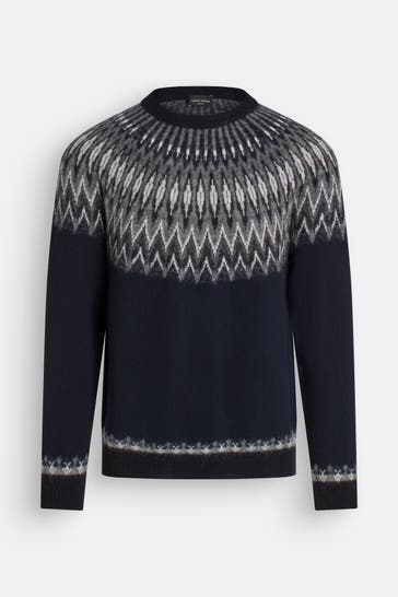 ROBERTO COLLINA Wollmix-Pullover gemustert