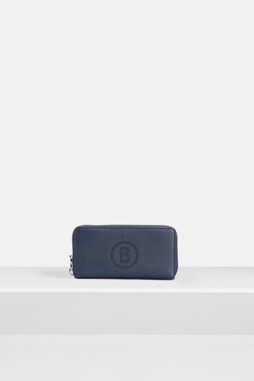 BOGNER Ledergeldbörse 'Sulden Ela' navy