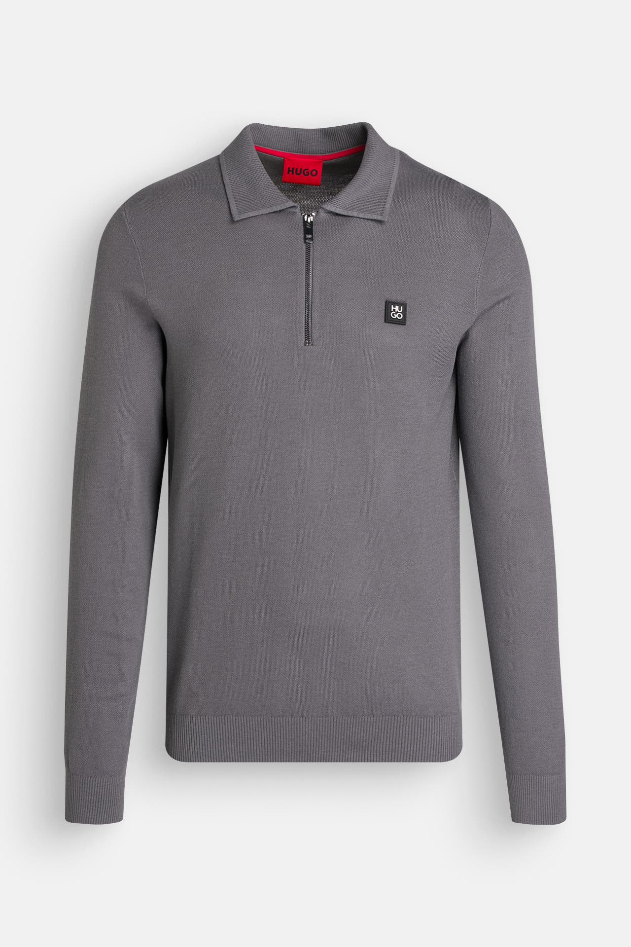 HUGO Strick-Polo 'Sastone' grau, Bild 1