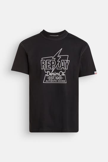 REPLAY T-Shirt schwarz