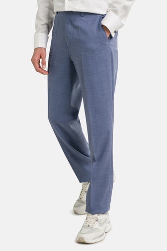 BOSS Wollmix-Stoffhose 'Leon' taubenblau