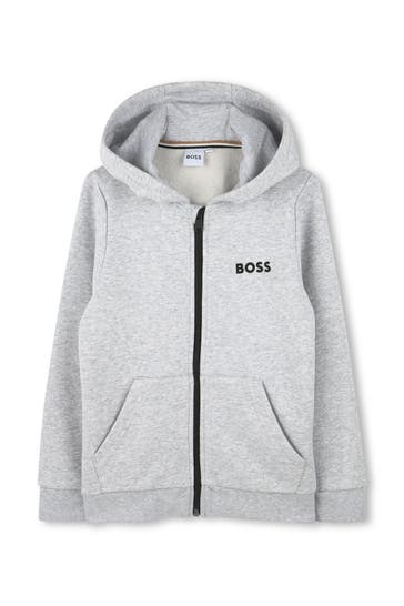 BOSS Sweatjacke hellgrau