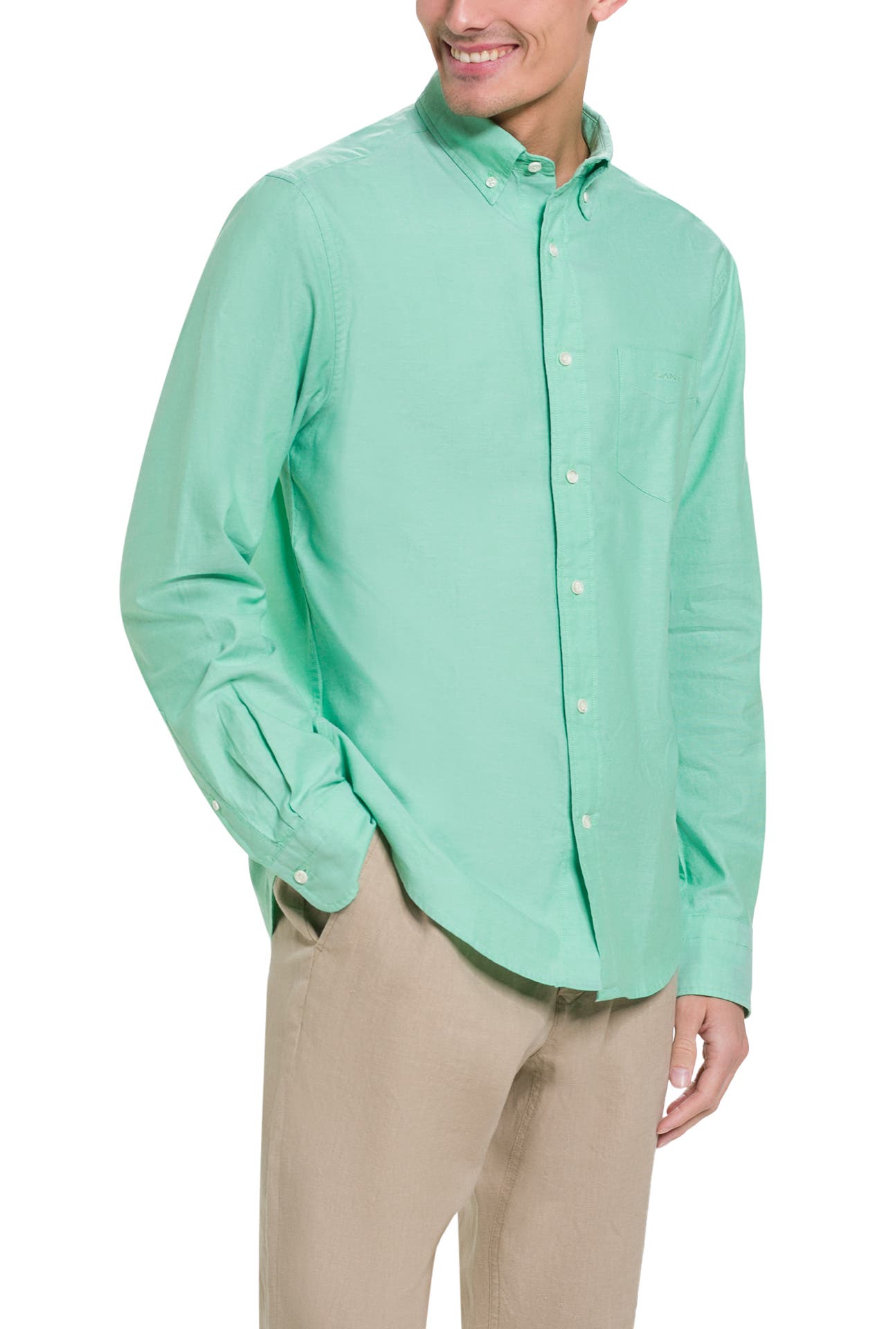 GANT Casual-Hemd Regular Fit grün meliert, Bild 1